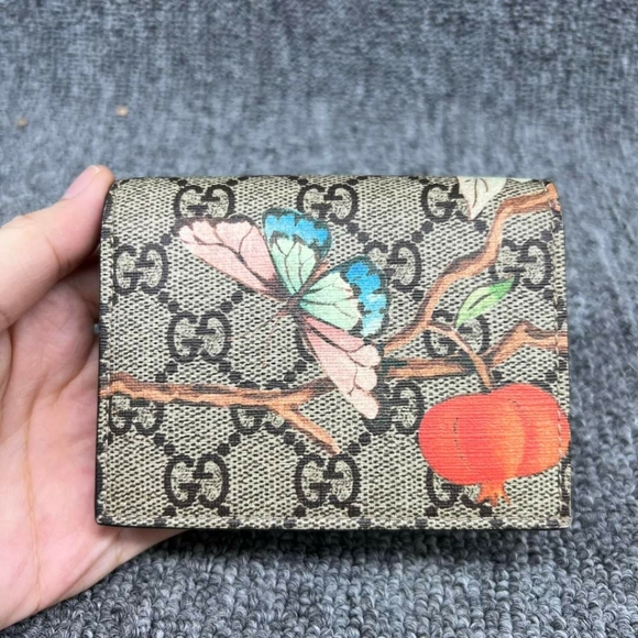 100% Authentic GUCCI Blooms Brown Canvas Wallet - Picture 1 of 10